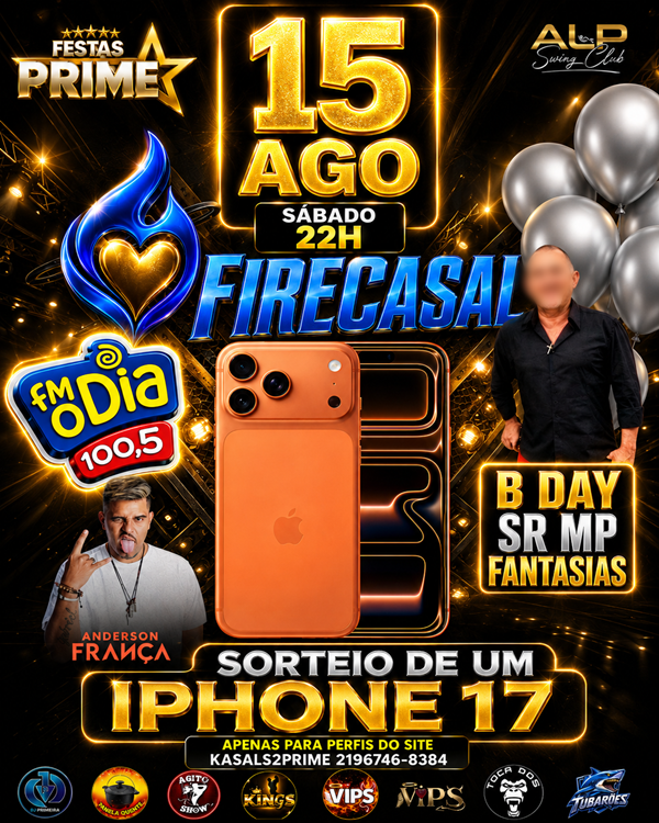 Festa Firecasal Sorteio de um Iphone 17